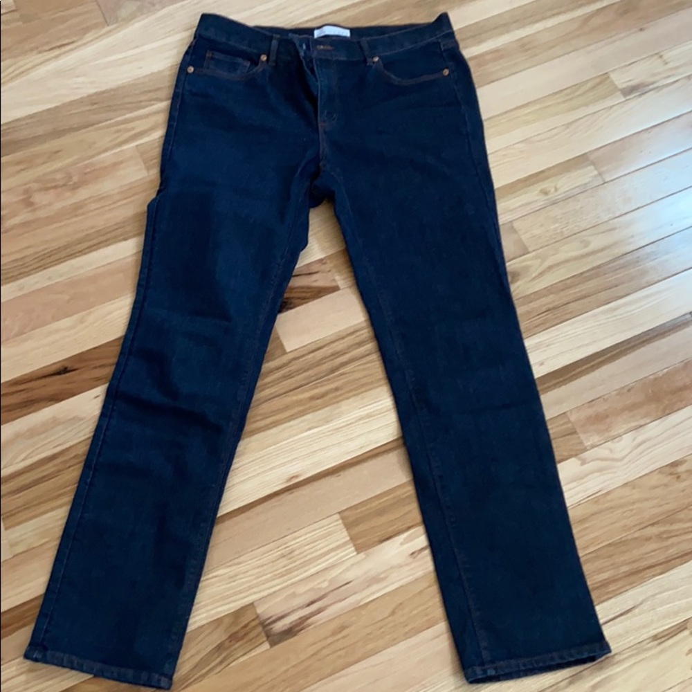 Loft Modern Straight Size 10 dark wash jeans